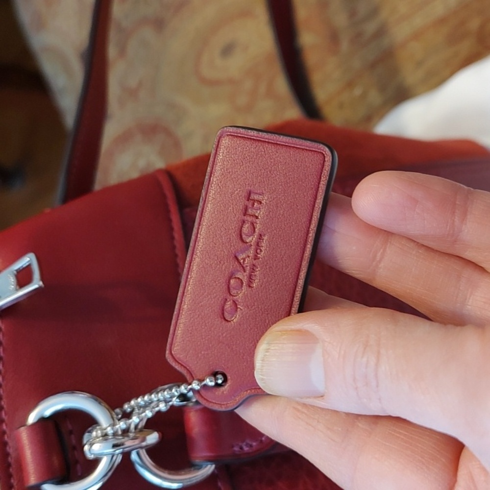 Coach Brooke Leather Suede Cherry crossbody satchel F31418. NWT - Picture 8 of 16